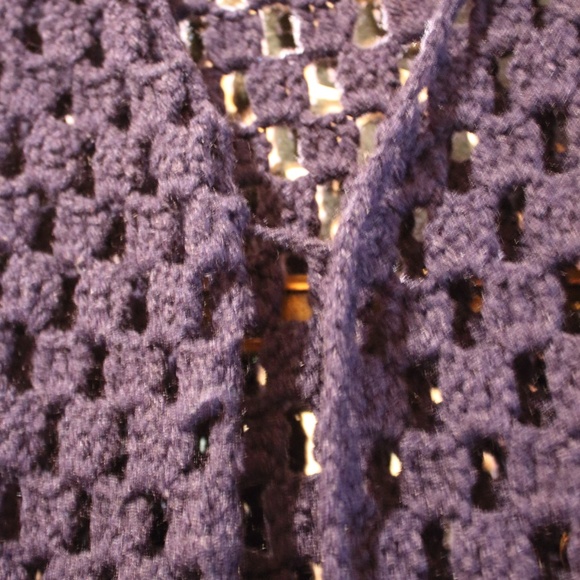 HANDMADE VINTAGE CROCHET LONG VEST(OSFM) - Picture 2 of 4